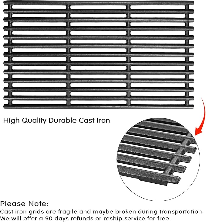 Uniflasy 17 x 9 1/2 inch Grill Grates for Charbroil Tru Infrared 4 Burner 463255020 463242716 463242715 463276016 466242715 Replacement Parts for Charbroil Grill Grates for Nexgrill 720-0882A