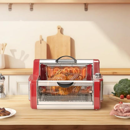 VEVOR Shawarma Grill Machine, Chicken Shawarma Cooker Machine Countertop, Electric Stainless Steel Broiler Gyro Rotisserie Oven Doner Kebab Machine, for Home Restaurant Kitchen Parties