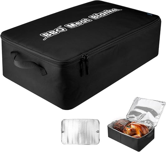 Xxerciz BBQ Blanket for Resting Meat, Insulated Meat Resting Bag with Wide Mouth, Large Leak-Proof Reusable BBQ Accessories Bag for Brisket, Pork, Turkey Meat Warmer for Men, Grilling