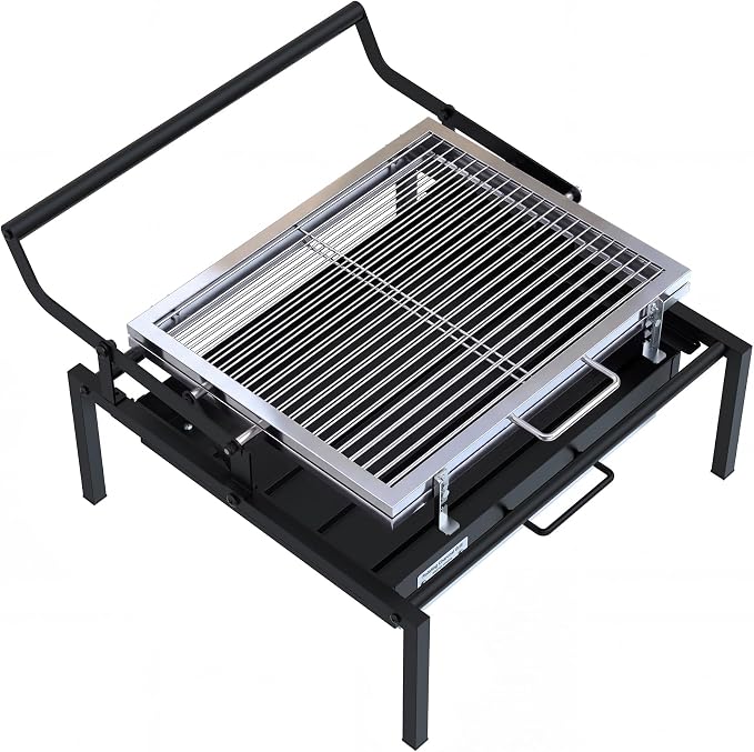 Rotating Charcoal Grill, Heavy-Duty Professional Flip Grill | 303 SQ.IN. Large Cooking Surface, Detachable Grill, for 3-8 People, for Camping, Tailgating, Patio