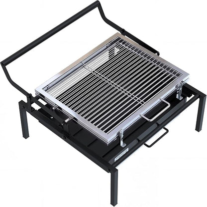 Rotating Charcoal Grill, Heavy-Duty Professional Flip Grill | 303 SQ.IN. Large Cooking Surface, Detachable Grill, for 3-8 People, for Camping, Tailgating, Patio