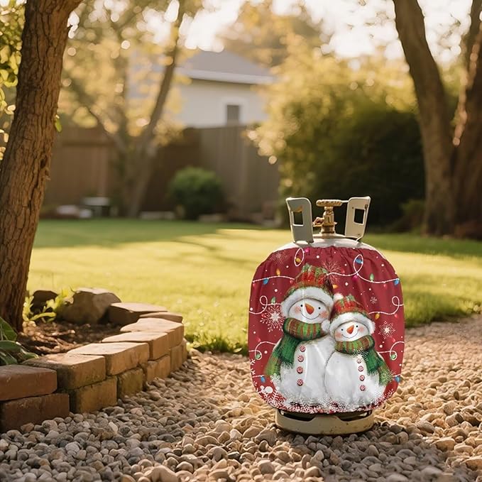 Christmas Propane Tank Cover 20lb Easy to Install Gas Tank Cylinder Cover for Outdoor Camping Yard Party Waterproof Grill Accessories Gift for Friends