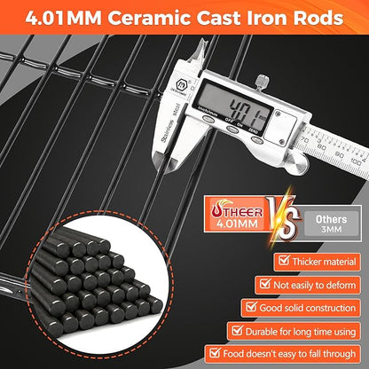 Utheer Cast Iron Porcelain-Enamel Cooking Grates for Pit Boss Pro Series Elite 6 Vertical Pellet Smoker PBV6PSE, Replacement Smoker Racks, Heavy Duty Smoking Grate Set, 22.2" × 13", 5 Pack