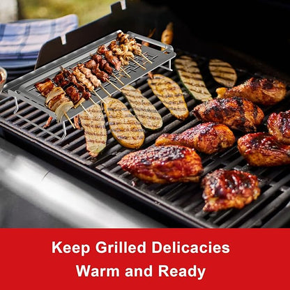 Universal Griddle Warming Rack for Blackstone, Stainless Steel Grill Rack for Weber, Grill Warming Tray for Charbroil, Griddle Racks for Nexgrill and Most Flat Top Grills, Accessories for Weber 6784