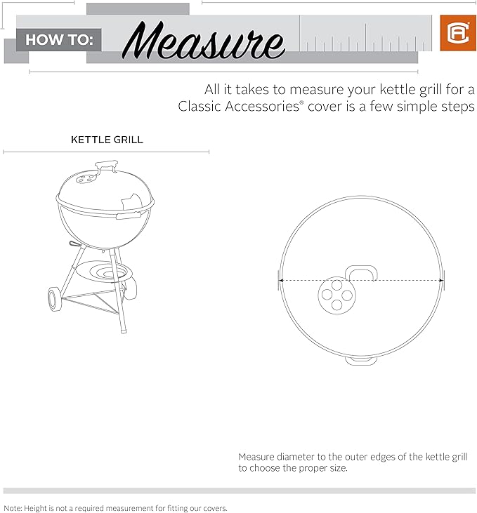 Classic Accessories Veranda Water-Resistant 30 Inch Kettle BBQ Grill Cover
