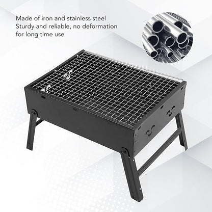 Portable Charcoal Grill Premium Iron Stainless Steel Folding Barbecue Grill BBQ Tool for Outdoor Backyard Cooking Camping Picnics