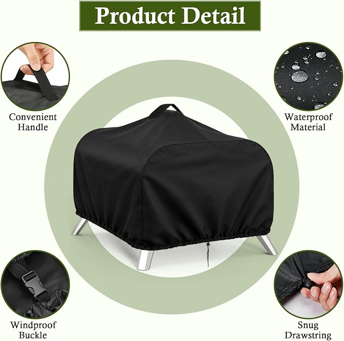 Outdoor Cover for WOOCIT 12" Multi-Fuel Pizza Oven | Waterproof Cover for WOOCIT Wood Fire & Propane Pizza Oven, Heavy Duty Protective Covers - 26 x 15 x 10 Inch