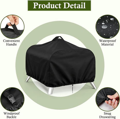 Outdoor Cover for WOOCIT 12" Multi-Fuel Pizza Oven | Waterproof Cover for WOOCIT Wood Fire & Propane Pizza Oven, Heavy Duty Protective Covers - 26 x 15 x 10 Inch