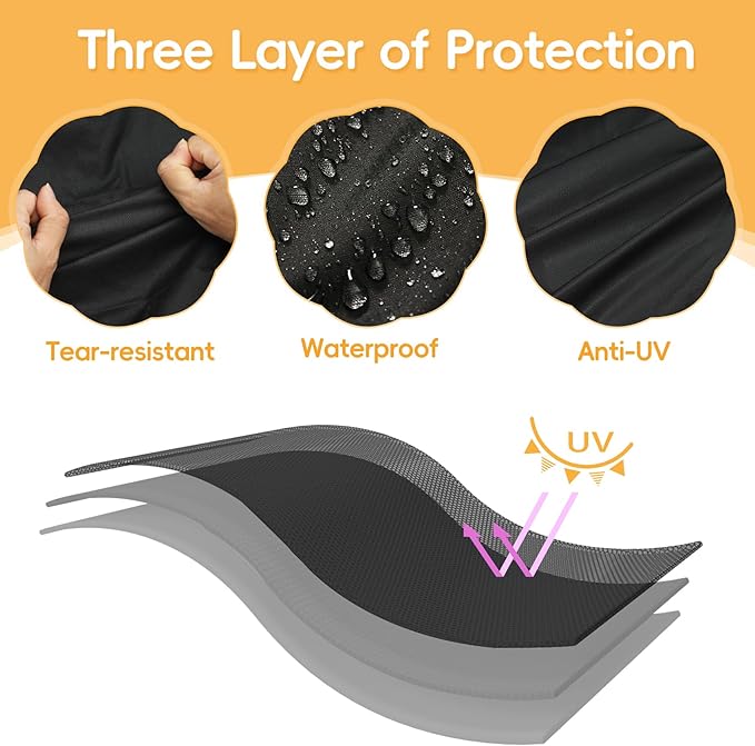 Grill Cover for for Royal Gourmet GB4000 GB4000F, 45 inch 600D Heavy Duty Cover CR4014, Durable Outdoor BBQ Waterproof Grill Cover