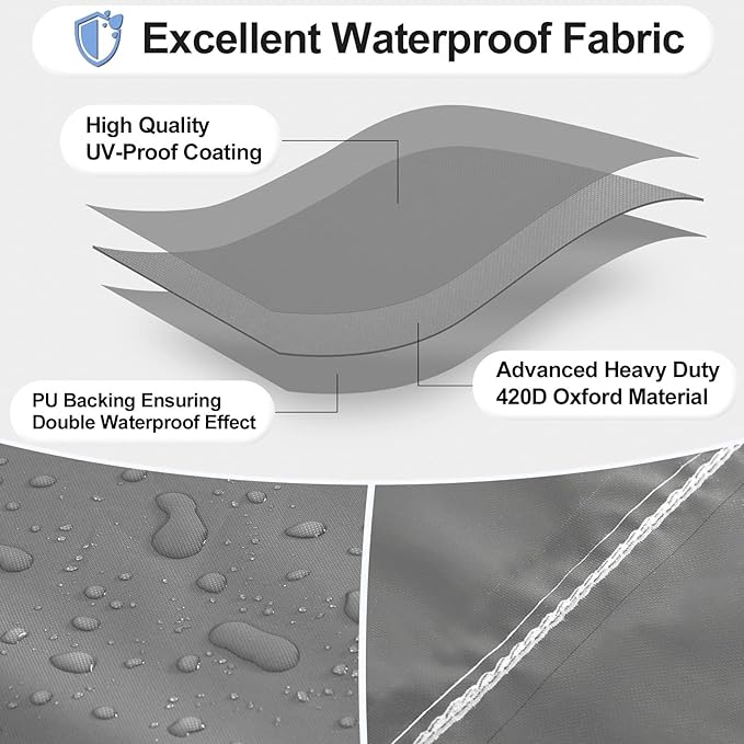 OutdoorLines Waterproof Heavy Duty BBQ Grill Cover - Universal Barbecue Grill Covers UV Resistant Barbeque Gas Grill Cover for Outdoor Outside Grill, 58L x 24W x 44H Inch, Gray