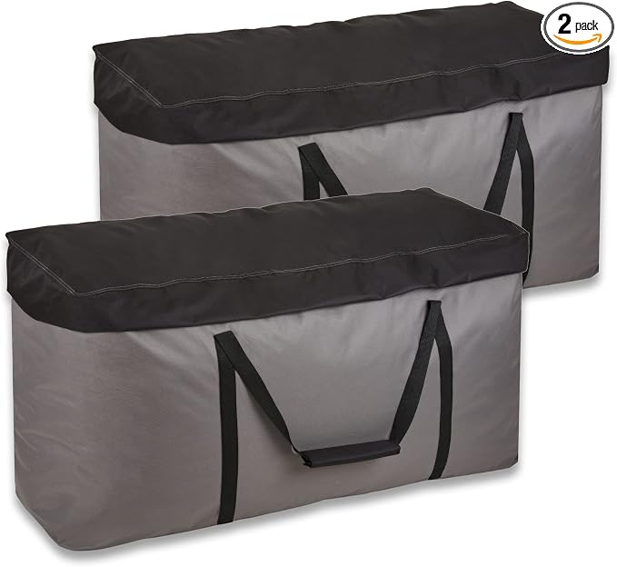 Rachmi 2 Pack Cushion Storage Bag (152 Gal x2) 60 Inch with Zipper & Padded Handle, Outdoor Oversized Heavy Duty 600D Water-Resistant Moving Bag, (60" Wx20 Dx29 H, Extra Large)