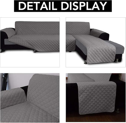 Easy-Going Sofa Slipcover L Shape Sofa Cover Sectional Couch Cover Furniture Protector Mat for Pets Dog Cat (X-Large,Gray/Gray) | Soft Sofa Slipcover For Dogs, Fits Left/Right Chaise Lounge Protector, Water Resistant Mat For Living Room