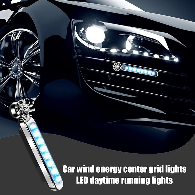Wind Powered Led Light Waterproof Decorative Adjustable Lamps | 2 Pieces Wind Powered LED Vehicle Daytime Lights for Trucks SUV Motorcycle Bike Auto Travel Road Trips Camping Outdoor