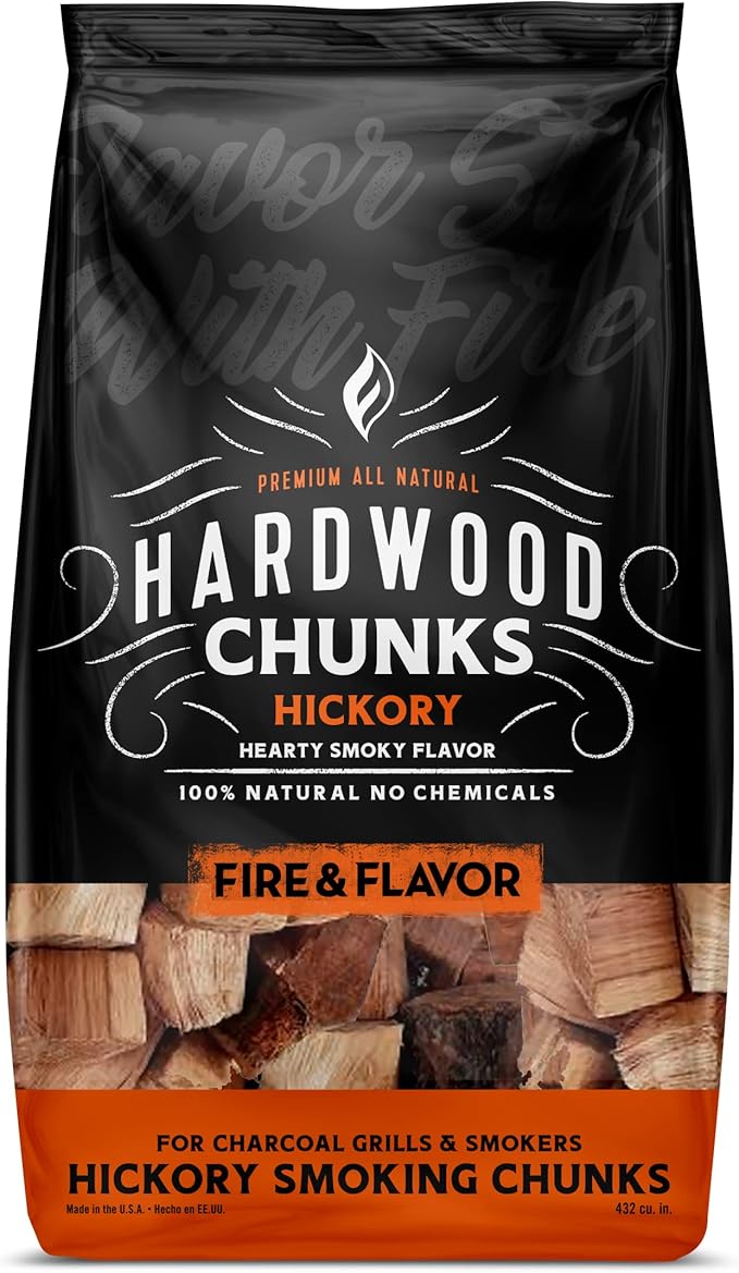 Fire & Flavor 4 Pound Apple and Hickory Wood Chunks for Smoking and Grilling