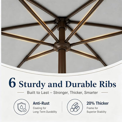 7.5ft Patio Umbrella, Outdoor Table Market Umbrella with Smooth Crank Lift, 6 Windproof Fiberglass Ribs, UPF50+ UV Protection for Deck, Pool, Garden and Backyard