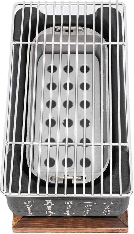 Haofy Japanese Charcoal Grill 12 Inch Portable Aluminum Alloy for Camping - Hibachi Style Even Heating No Hot Spots Charcoal Stove for Tailgate Beach Outings (M)