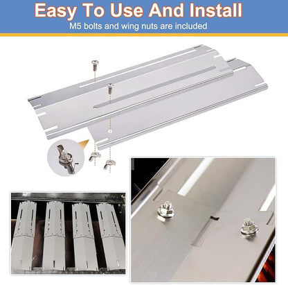 Adjustable Heat Plates Replacement for Nexgrill, Dyna Glo, Charbroil | Derurizy Grill Replacement Parts, Universal Heat Shield, Burner Covers Guard, Heat Diffuser
