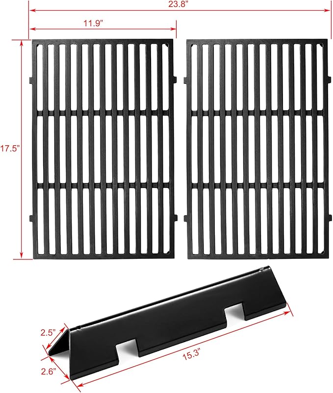 Spirit E-310 Grill Replacement Parts 7636 Flavorizer Bars 7638 Grill Grates for Weber Spirit I and Spirit II Grill Parts E-310 E-315 E-330 S-310 300 Series Parts II E310 GS4 Grill Parts Flavor Bars