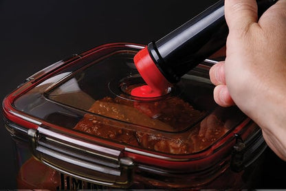 Jim Beam Vacuum Seal Marinade Box, Air Sealed Pump, Removes air from the Marinade Box, Speedy Marination Process, Barbecue and Grilling Marinator, Perfect Marination of Beef, Chicken and Fish