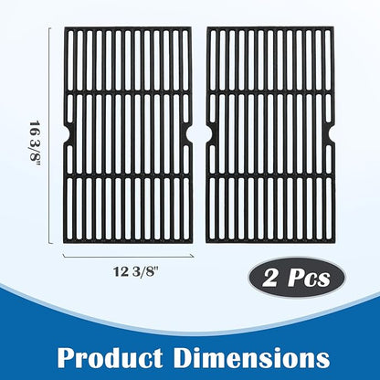16.5 Inch Cooking Grates for Kenmore 4 Burner 146.16197211, 146.16198211, 146.34461410, 146.1001651, 146.10016510 146.16197210 146.16142210 Gas Grill Replacement Parts, Cast Iron Grill Cooking Grids