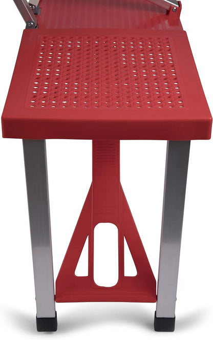 Picnic TIME Portable Folding Picnic Table with Seats for 4, Collapsible Aluminum Table with Benches & Umbrella Hole, Lightweight Foldable Table for Camping, Travel, Backyard, Tailgating | with Umbrella Hole