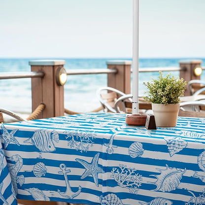Outdoor Tablecloth with Umbrella Hole Umbrella Tablecloth Patio Tablecloths with Zipper for Courtyards, Terraces, and Beaches 60 x 84 in
