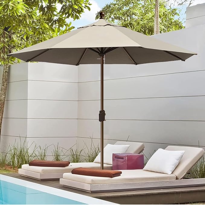 EliteShade USA 10-Year-Non-Fading 10Ft Market Patio Umbrella, UPF 50+ UV Protection Performance Sun Umbrella, Heavy Duty Commercial Grade Outdoor Table Umbrella with Crank, Windproof Vented Top for Garden, Pool, Deck and Outdoor Playsets, No Tilt, Anti...