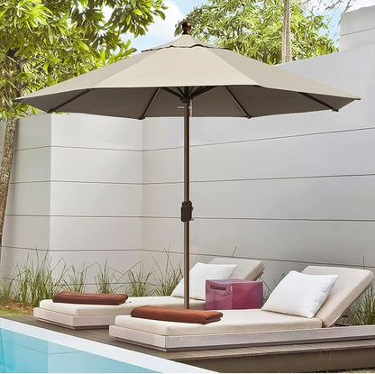 EliteShade USA 10-Year-Non-Fading 10Ft Market Patio Umbrella, UPF 50+ UV Protection Performance Sun Umbrella, Heavy Duty Commercial Grade Outdoor Table Umbrella with Crank, Windproof Vented Top for Garden, Pool, Deck and Outdoor Playsets, No Tilt, Anti...