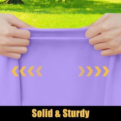 Smiry Rectangle Picnic Table Cloth, Waterproof Elastic Fitted Tablecloths for 8 Foot Tables, Washable Polyester Table Cover for Camping, Indoor and Outdoor (Lavender, 30"x96")