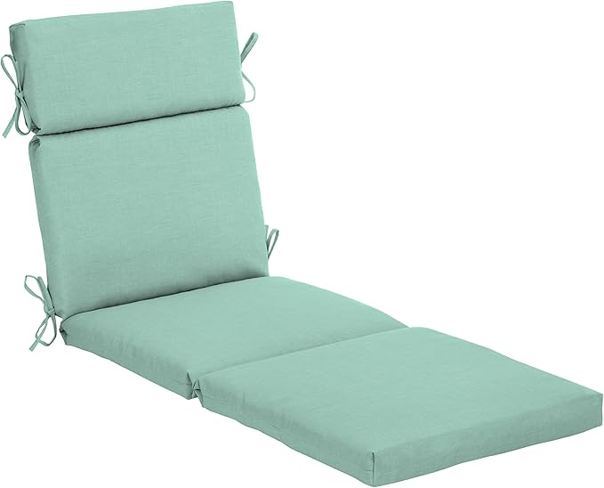 Arden Outdoor Chaise Cushion, 22 x 77, Rain-Proof, Fade Resistant Aqua Leala | Lounge Cushion, Rain-Proof, Fade Resistant, Mold and Mildew Resistant