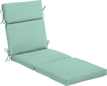Arden Outdoor Chaise Cushion, 22 x 77, Rain-Proof, Fade Resistant Aqua Leala | Lounge Cushion, Rain-Proof, Fade Resistant, Mold and Mildew Resistant