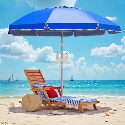 Northroad 8ft Large Beach Umbrella w/Sand Anchor Vent Tilt, Heavy Duty High Wind Patio Umbrellas w/Carry Bag,UV 50+ Sun Protection Portable Sunshade Umbrellas for Garden Pool Backyard