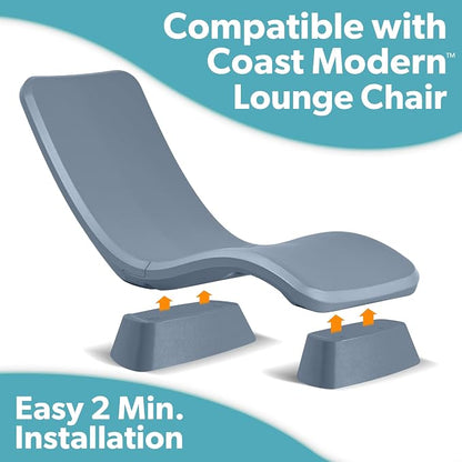 Coast Modern in Pool Lounge Chair - Waterproof & Weighted Chaise Lounger - Outdoor Pool Furniture for Patio or in Baja Shelf - Stone Blue