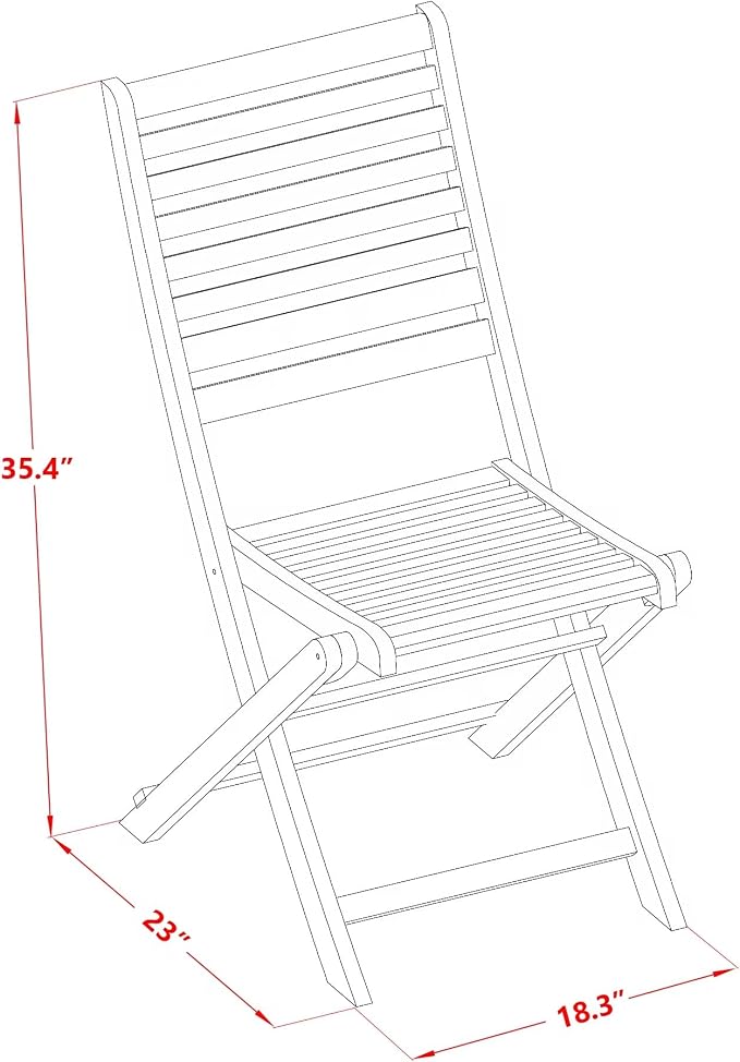 East West Furniture DEBS52CANA 5 Piece Outdoor Patio Dining Sets Includes a Rectangle Acacia Wood Table and 2 Folding Arm Chairs with 2 Side Chairs, 40x72 Inch, Natural Oil