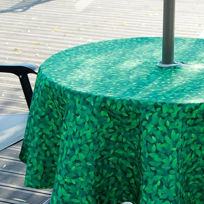 EHouseHome Outdoor and Indoor 60inch Round Tablecloth with Umbrella Hole and Zipper, Waterproof Zippered Patio Cloths, Spring/Summer Table Covers for Backyard Circular Table/BBQs/Picnic