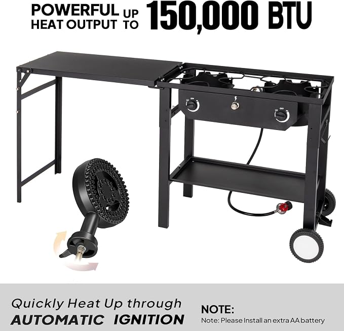 ROVSUN 2/3 Burner Outdoor Propane Gas Stove High Pressure Stand Cooker for Backyard Cooking Camping Home Brewing Canning Turkey Frying