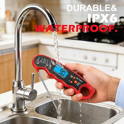Digital Instant Read Meat Thermometer Kitchen Cooking Food Candy Thermometer for Oil Deep Fry BBQ Grill Smoker Thermometer by AikTryee