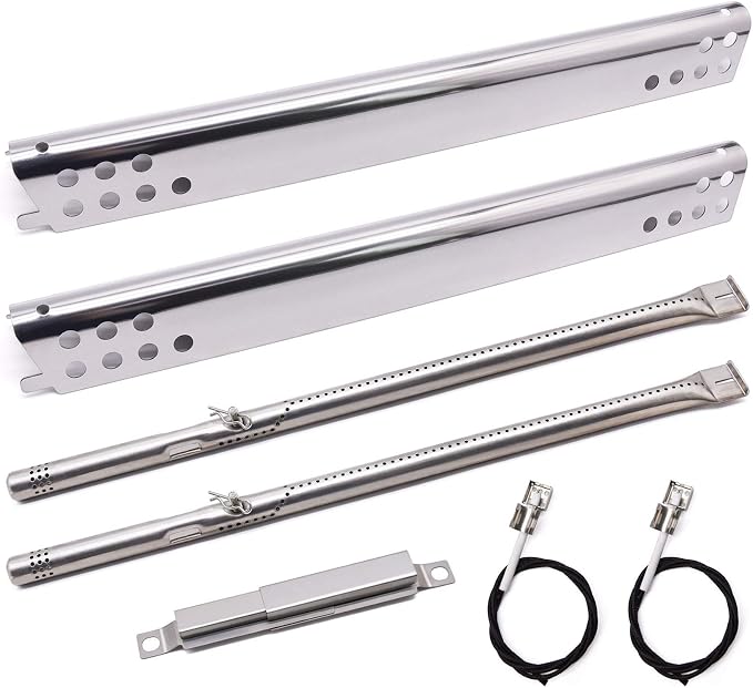 Criditpid Grill Replacement Parts for Charbroil Performance 2 Burner 463625217, 463625219, 463673519, 463673517, Grill Burner, Heat Tent Plate Shield, Carryover Tube, Igniter Kit.