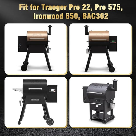 Upgraded Folding Front Shelf for Traeger Pro 22 & Pro 575, Ironwood 650 – All-in-One Grill Prep Table with Stainless Steel Basin, Cutting Board, Lid & 5 Hooks, Heavy-Duty Replacement for BAC362