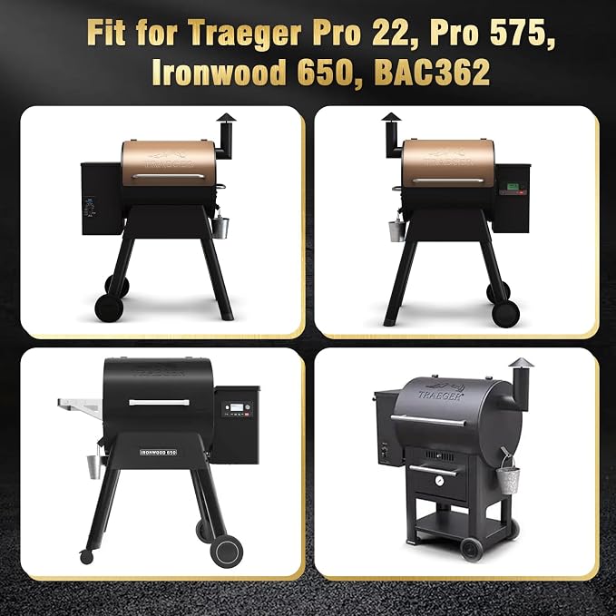 Folding Front Shelf Accessories for Traeger Pro 22 & Pro 575 Pellet Grills | Ironwood 650 BAC362 Replacement Grill Shelf, 25" x 12" Heavy-Duty Steel Prep Table Fold-Down Space-Saving Grill Accessory