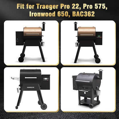 Folding Front Shelf Accessories for Traeger Pro 22 & Pro 575 Pellet Grills | Ironwood 650 BAC362 Replacement Grill Shelf, 25" x 12" Heavy-Duty Steel Prep Table Fold-Down Space-Saving Grill Accessory