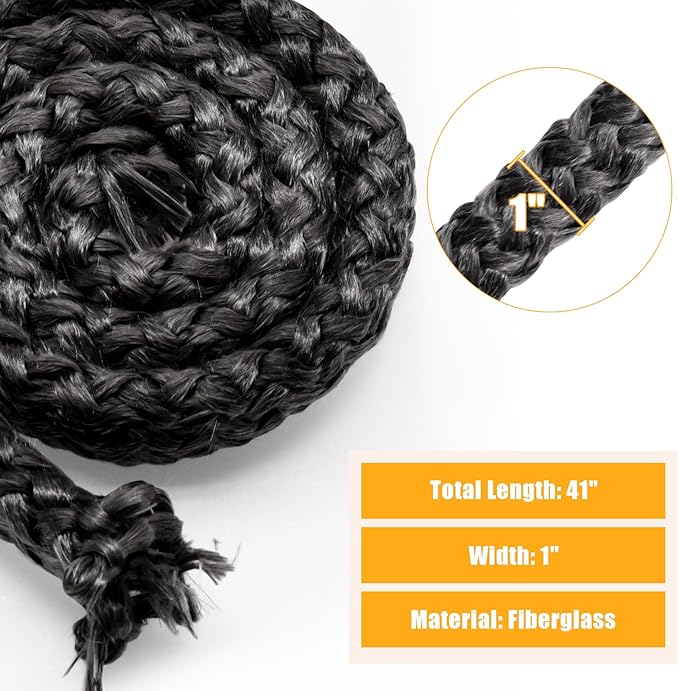 Criditpid Replacement SRV7034-178 Stove Door Gasket Rope for Quadra-Fire Mt. Vernon AE, E2, Trekker Insert, Edge 60, Pellet Stoves Parts, Graphite Impregnated Fiberglass Seal Rope Ash Pan Gasket
