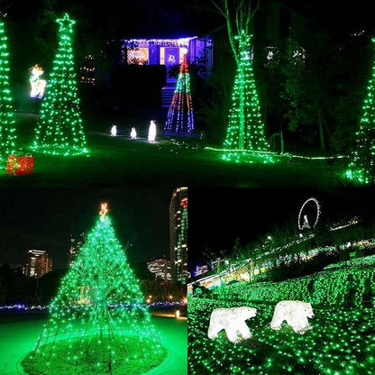 75.8 FT 200 LED Extendable Green Christmas String Lights Indoor Outdoor | Memory Function & Timer & 8 Modes,Ultra Bright Green Wire Waterproof Mini Lights for Christmas Tree Yard Holiday Party Decor