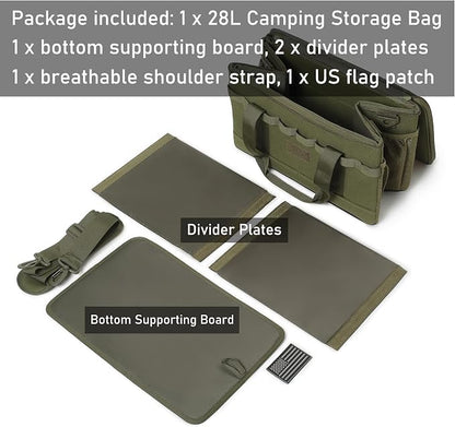 Tactical Camping Storage Bag 28L Tactical Utility Tote Bag Camping Cookware Organizer Trunk Organizer