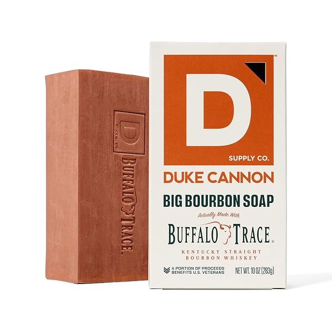 Duke Cannon Supply Co. Extra Large Bar Soap Bundle - Men's Natural Bar Soap With Masculine Scents - Big American Bourbon USA-made soap - All Skin Types - Big Brick of Soap - Bourbon,10 oz (4 Pack)