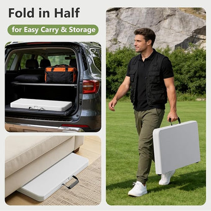 Folding Table and Chairs Set for 4, 5 Piece Card Table Set with 36" Square Foldable Table & 4 Padded Folding Chairs, Portable Indoor Outdoor Dining Table Set for Picnic, Camping, RV, Game Night, Patio