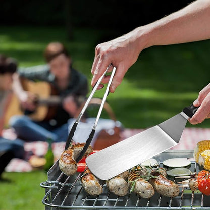 Flat Top Griddle Accessories Set for Blackstone and Camp Chef | Professional Grill Spatula Set with Burger Spatulas Scraper, BBQ Tool Utensils Kit for Men Outdoor Grills Cooking