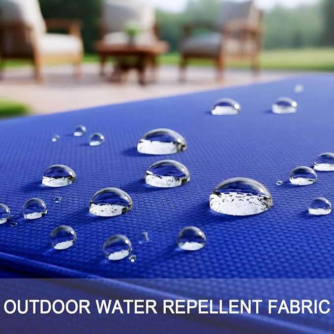 NettyPro Patio Chair Seat Cushion Covers Set 4, Waterproof Outdoor Furniture Cushion Slipcovers with Zipper and Tie, 20 x 18 x 4 Inch, Replacement Cover Only, Navy