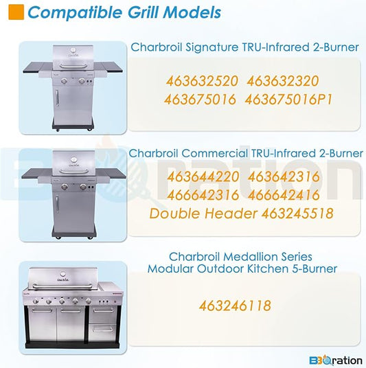 17 x 8 3/4 Grill Grates for Charbroil TRU Infrared 463644220 463632320 463642316 463675016 463644220 G369-0030-W2, 17 inch Replacement Parts Grill Grates for Charbroil 463245518 463675016P1