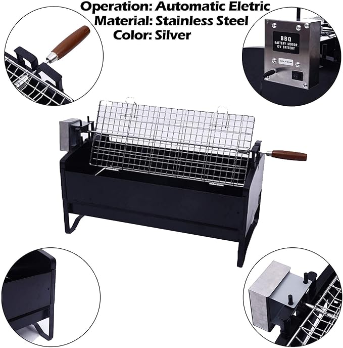 Portable Charcoal Grill for Camping BBQ, Outdoor Barbecue Grill with Folding Legs, Large Charcoal & Electric Multi-Function BBQ Grill Kits, Easy Carry Smoked Grill for Party,A-1